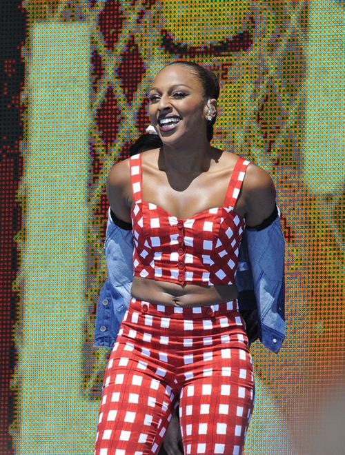 Alexandra Burke on the beach in Weston Super Mare 1/7/2012