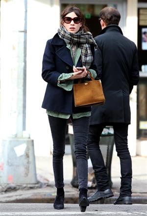 Alexa Chung Peels restaurant in the East Village in NYC, December 20, 2013
