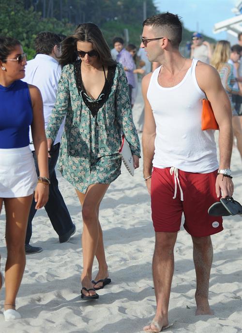 Alessandra Ambrosio – beach candids in Miami 12/6/13  
