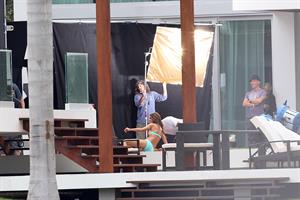 Alessandra Ambrosio Victoria's Secret bikini photoshoot candids, Miami, Jan 30, 2014 