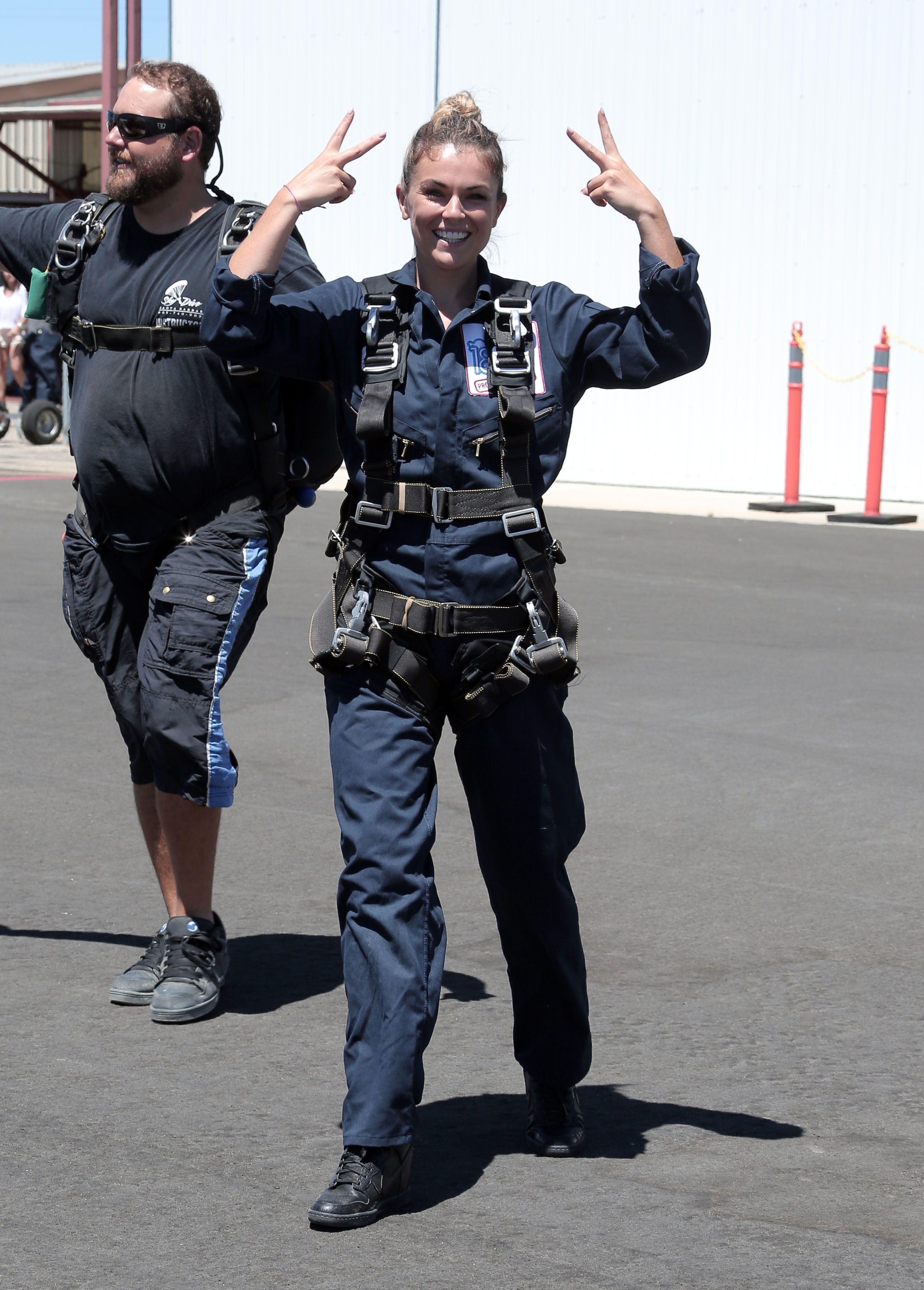 AnnaLynne McCord Pictures AnnaLynne McCord skydives from 18,000 feet at a charity event, Lompoc August 16, 2014