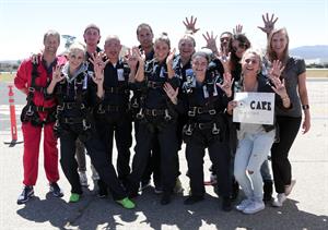 AnnaLynne McCord skydives from 18,000 feet at a charity event, Lompoc August 16, 2014