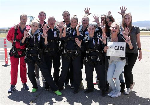 AnnaLynne McCord skydives from 18,000 feet at a charity event, Lompoc August 16, 2014