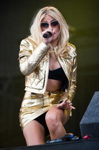 Pixie Lott performing on Day 1 of the V Festival at Hylands Park on August 16, 2014