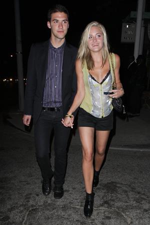 Amanda Michalka leaves a club with a friend in Los Angeles on August 7, 2010 