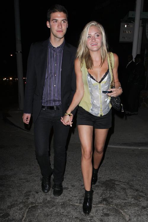 Amanda Michalka leaves a club with a friend in Los Angeles on August 7, 2010 