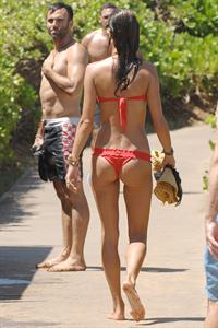 Alessandra Ambrosio in a red bikini in Maui on August 13, 2014