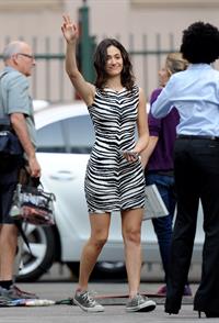 Emmy Rossum in Los Angeles on the set of Shameless on August 8, 2014