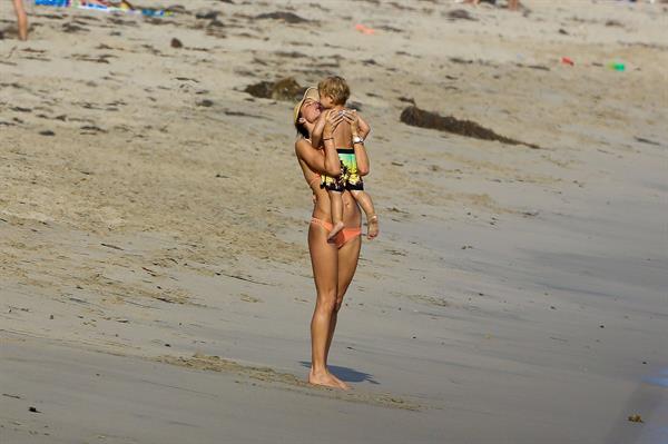 Alessandra Ambrosio has a family fun day at the beach in Malibu