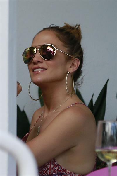 Jennifer Lopez and Leah Remini shopping at Fred Segal in Los Angeles on July 30, 2014