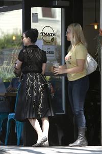 Dita Von Teese grabs breakfast at Stamp restaurant July 30, 2014