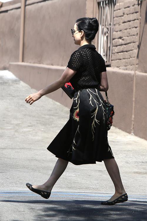 Dita Von Teese grabs breakfast at Stamp restaurant July 30, 2014