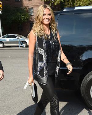 Heidi Klum arriving at BCBG Max Azria Show in New York City on September 5, 2013