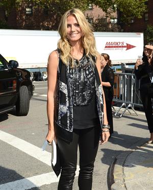 Heidi Klum arriving at BCBG Max Azria Show in New York City on September 5, 2013
