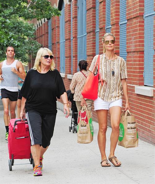 Heidi Klum shopping with her Mom Erna Klum in NYC on June 24, 2013