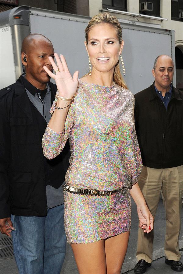 Heidi Klum arrives at The Today Show in New York on April 8, 2013