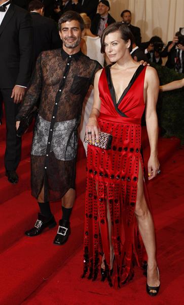 Milla Jovovich attending Metropolitan Museum of Arts Costume Institute Gala, May 7, 2012