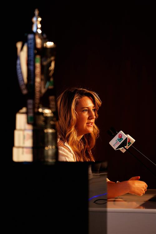 Victoria Azarenka before the Start of the WTA Championships October 21, 2013 