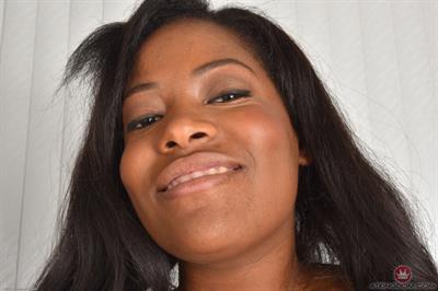 Monique Symone red shirt and shoes