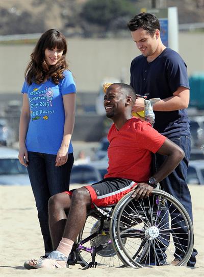 Zooey Deschanel – “New Girl” set in Malibu 10/7/13  