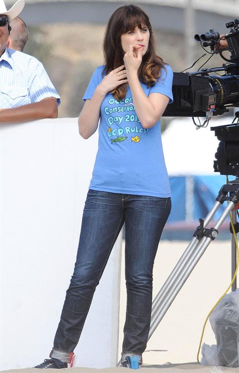Zooey Deschanel – “New Girl” set in Malibu 10/7/13  