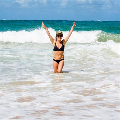 Jamie Anderson in a bikini