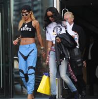 Rihanna arrives, an hour late, at her concert at the Manchester Arena on July 16, 2013