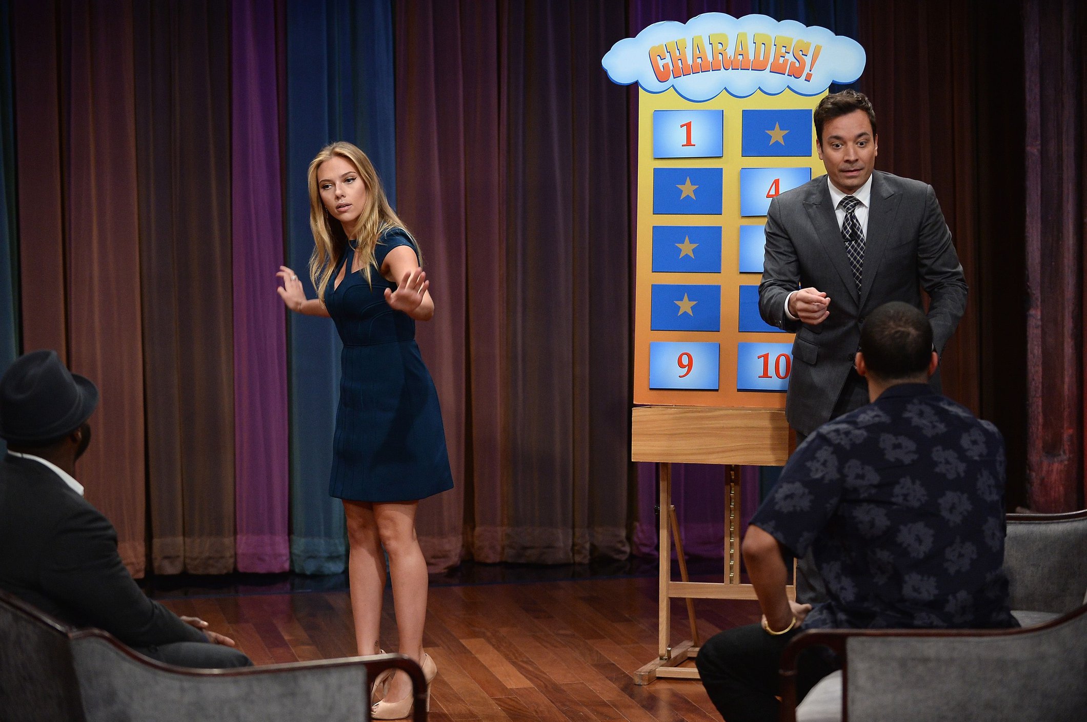 Scarlett Johansson visits Late Night with Jimmy Fallon in NYC 9/13/13 