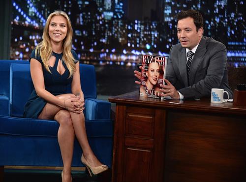 Scarlett Johansson visits Late Night with Jimmy Fallon in NYC 9/13/13 