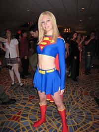 Girls dressed up as Supergirl