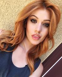 Katherine McNamara taking a selfie