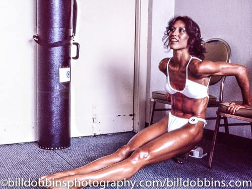 Rachel McLish in a bikini