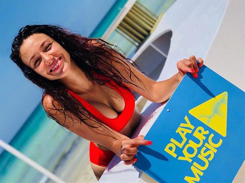 Delphine Wespiser in a bikini