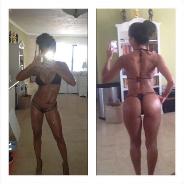 Vida Guerra in a bikini taking a selfie and - ass