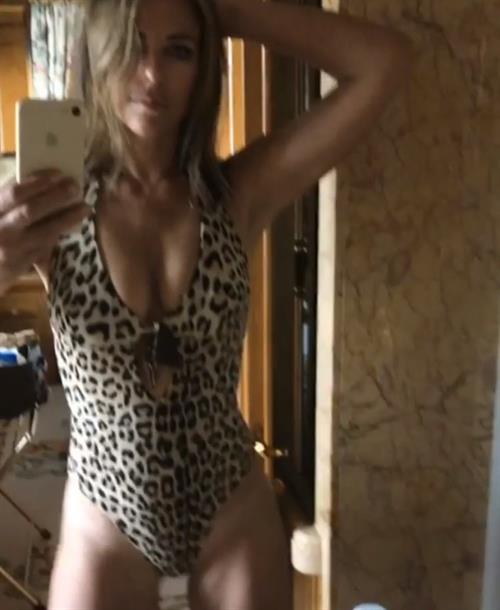 Elizabeth Hurley taking a selfie