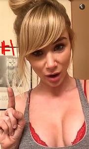 Sara Jean Underwood in lingerie taking a selfie