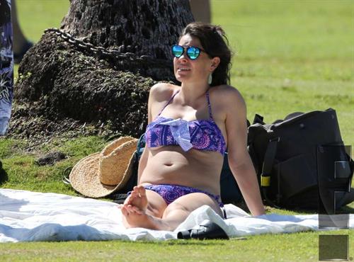 Evangeline Lilly in a bikini