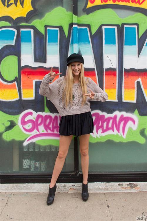 Leggy Blonde Cole goes shopping