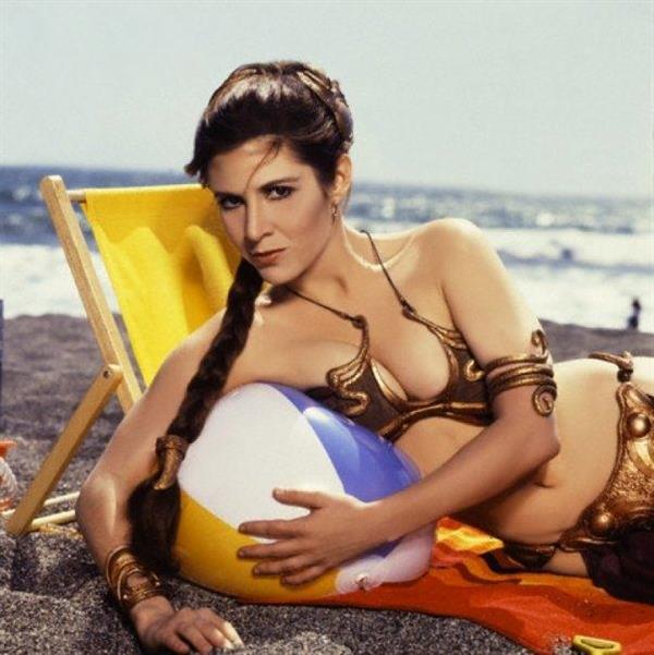 Carrie Fisher in a bikini