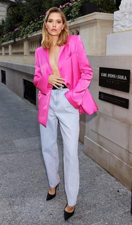 Lena Perminova sexy braless nude in just in pink jacket.




















