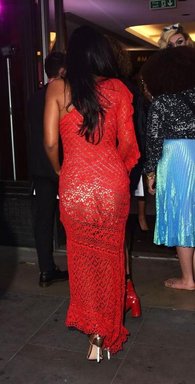 Maya Jama sexy ass in a see through dress seen by paparazzi.
















