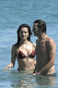 Alessandra Ambrosio topless and sexy at the beach in a thong bikini showing off her perfect model ass and boobs.
































