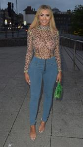 Chloe Ferry braless boobs in a see through top seen by paparazzi showing off her tits and ass.





