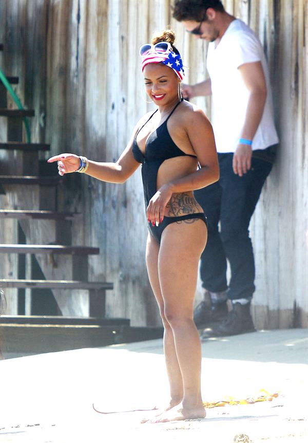 Christina Milian at the beach