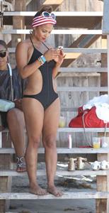 Christina Milian at the beach