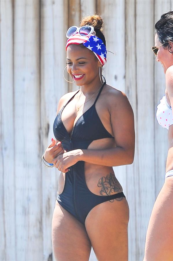 Christina Milian at the beach