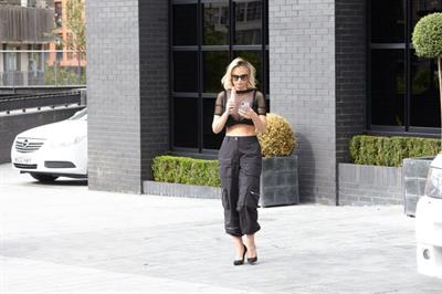 Rhian Sugden big boobs showing nice cleavage seen by paparazzi.
















