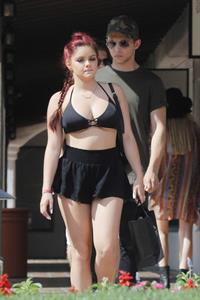 Ariel Winter paparazzi pictures in black bikini top and short skirt