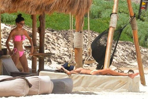 Jayde Nicole Bikini Pictures Jayde Nicole Sexy and Tina Louise caught nude by paparazzi showing their topless boobs at the beach.