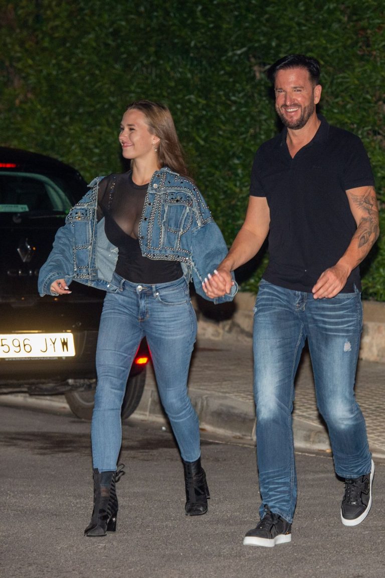 Laura Müller Pictures Laura Müller braless boobs in a see through top showing nice cleavage seen by paparazzi.